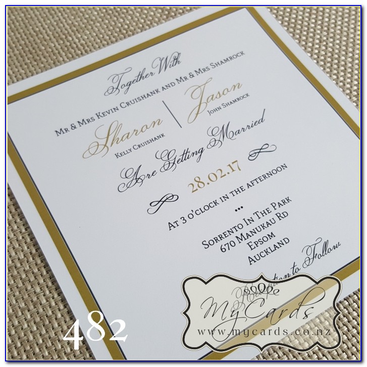 Elegant Black And Gold Wedding Invitations