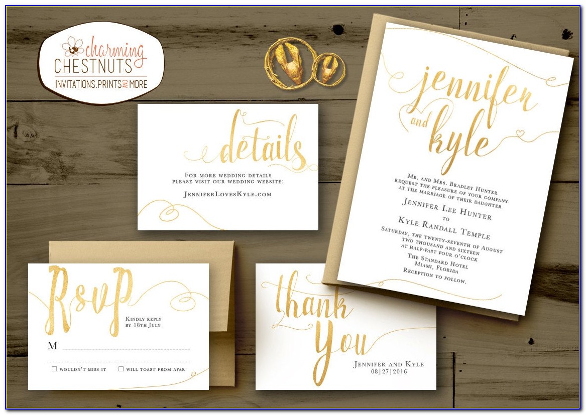 Elegant Gold Wedding Invitation Design