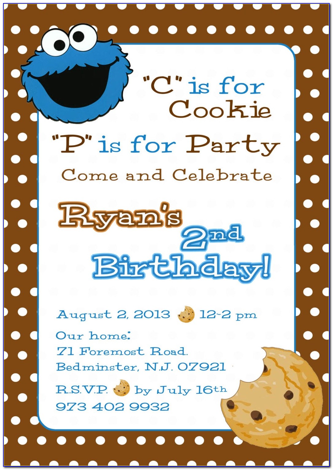 Elmo And Cookie Monster Birthday Invitations