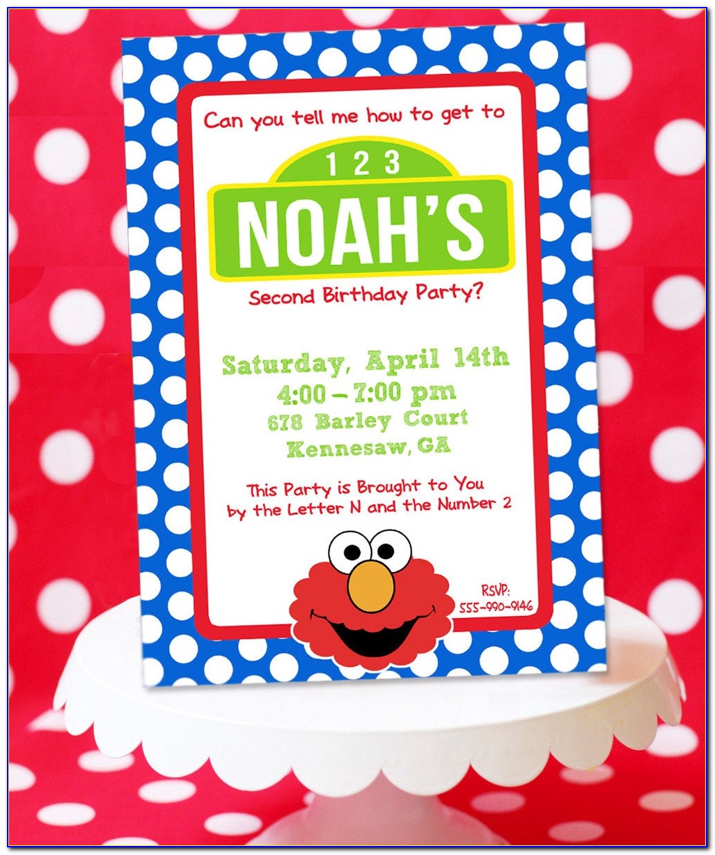 Elmo Birthday Invitation Card