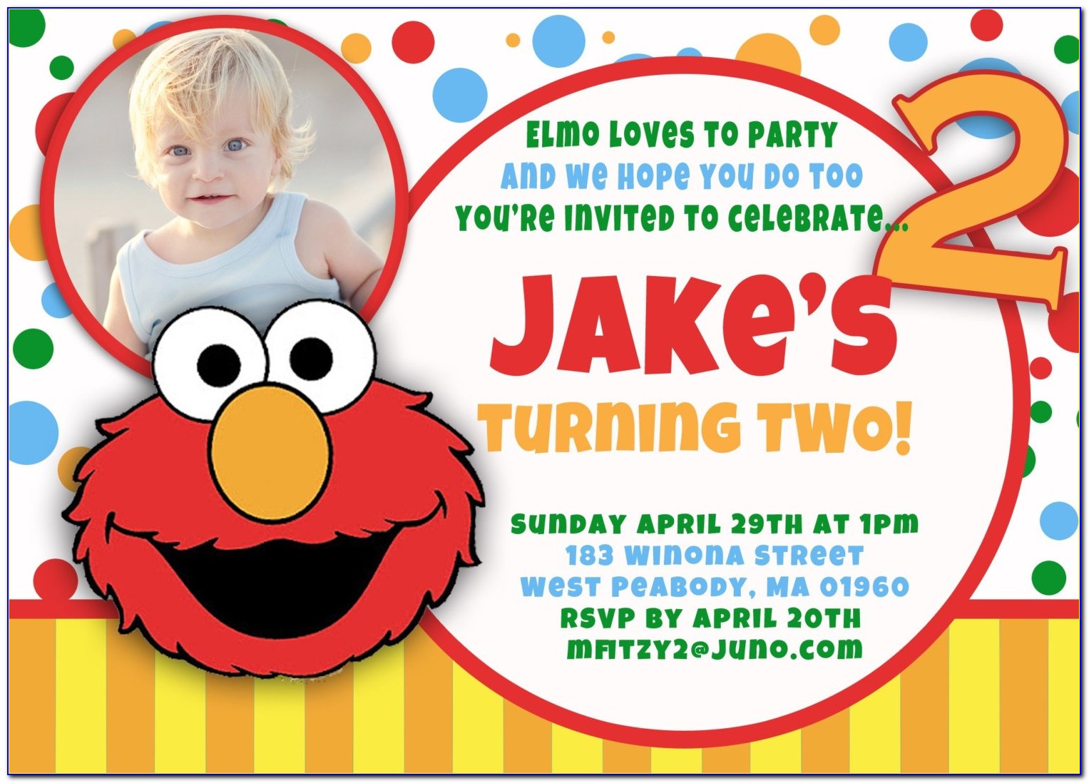 Elmo Evite Birthday Invitations