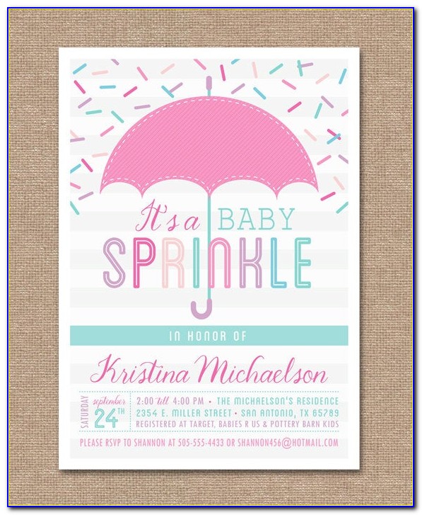 Etsy Baby Girl Sprinkle Invitations