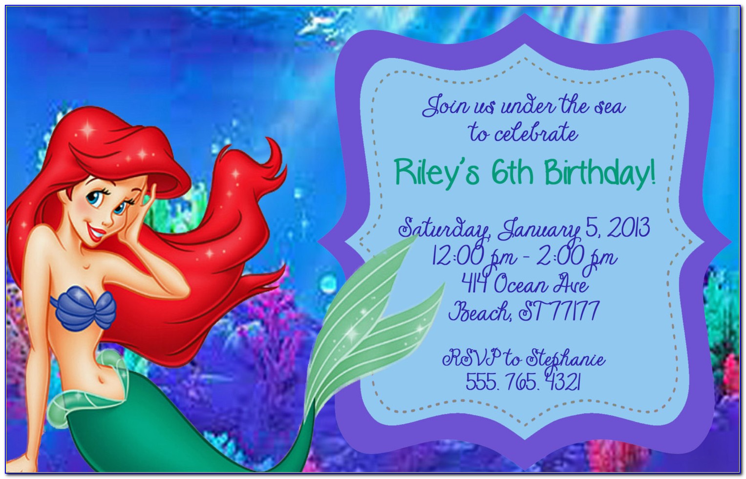 Etsy Little Mermaid Invitations