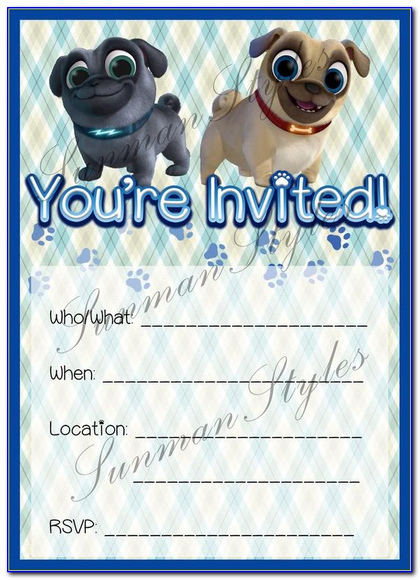 Etsy Puppy Dog Pals Invitations