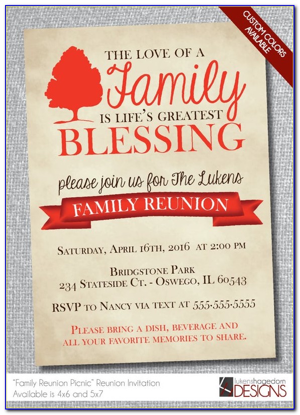 Family Reunion Picnic Invitation Wording