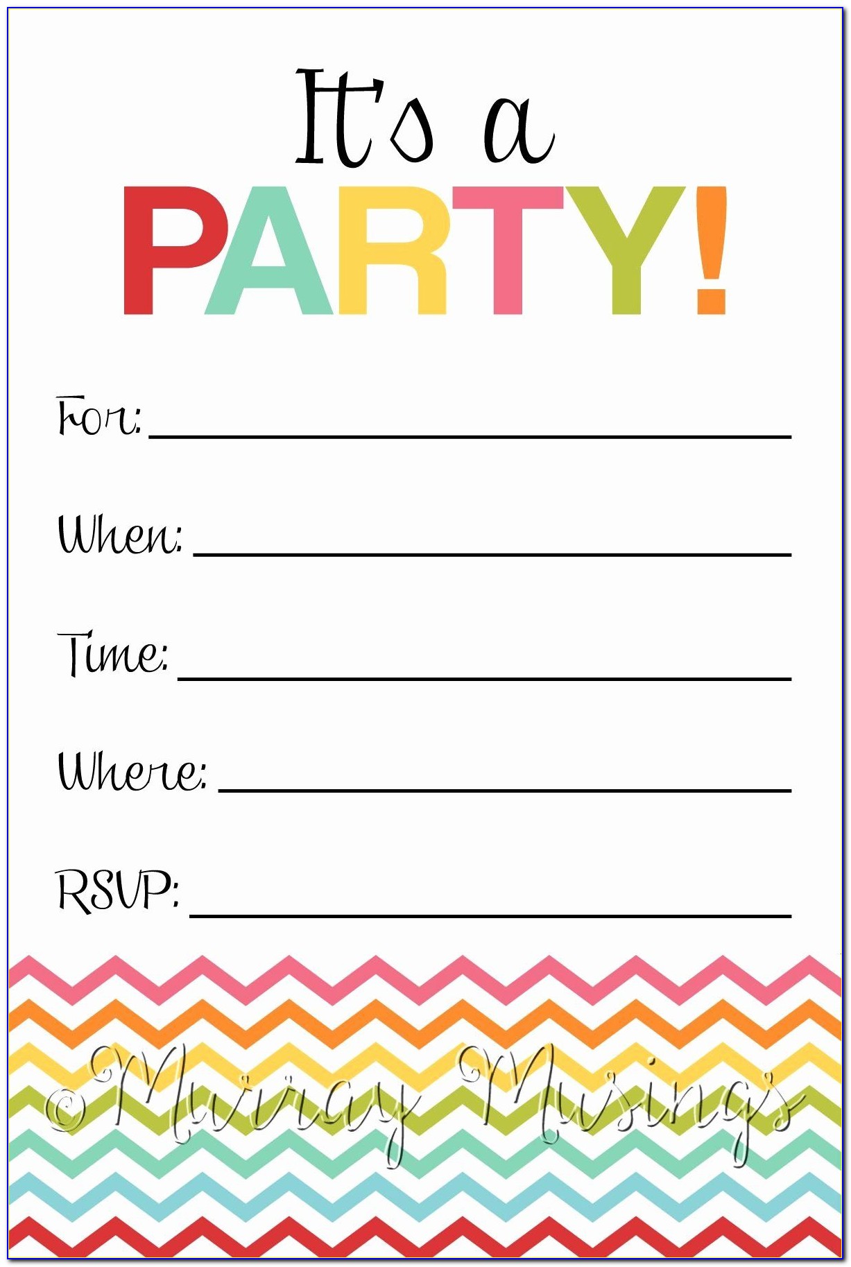 Fill In Party Invitations