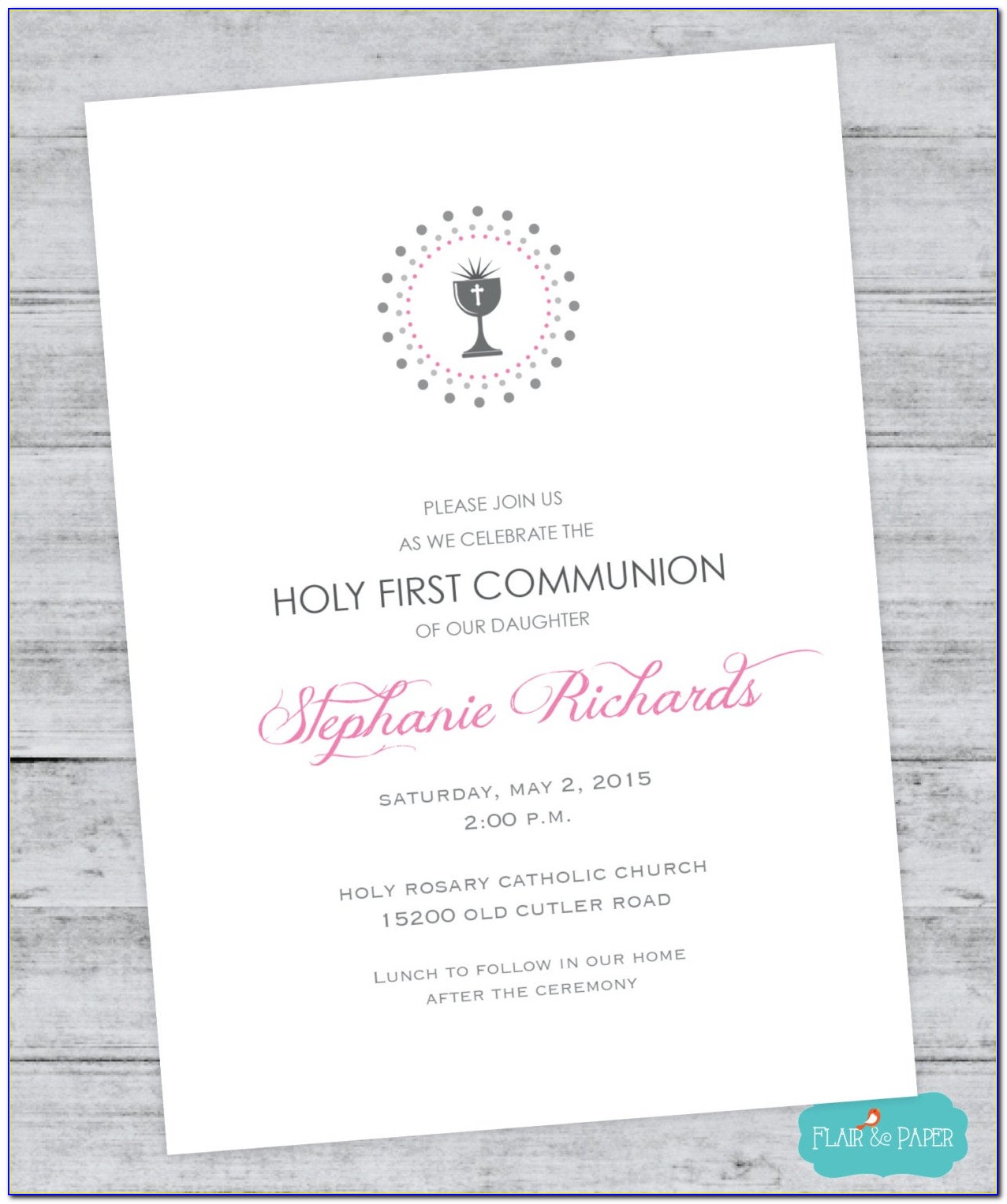First Communion Invitations In Spanish