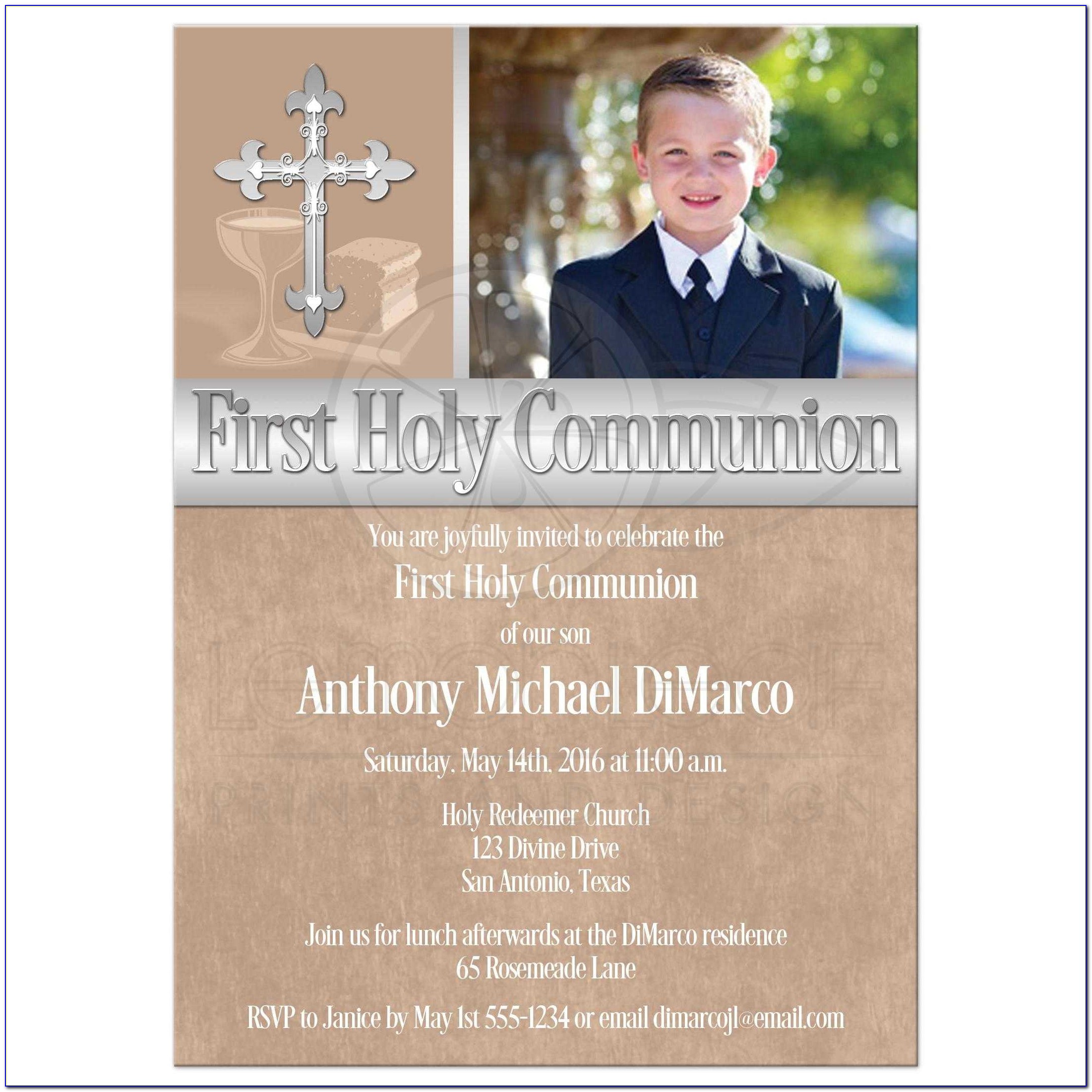 First Communion Photo Invitations