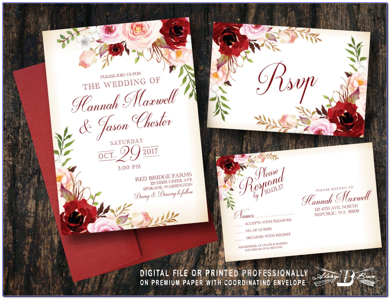 Floral Wedding Invitations Pinterest