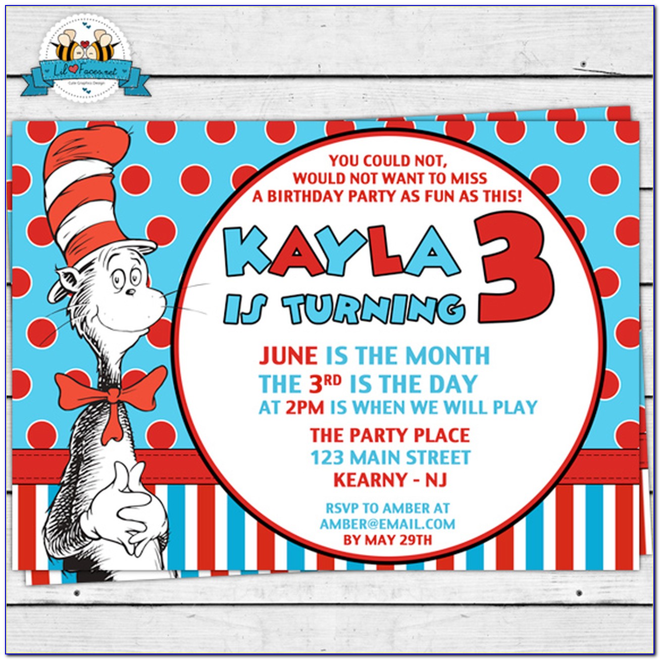 Free Cat In The Hat Birthday Invitations