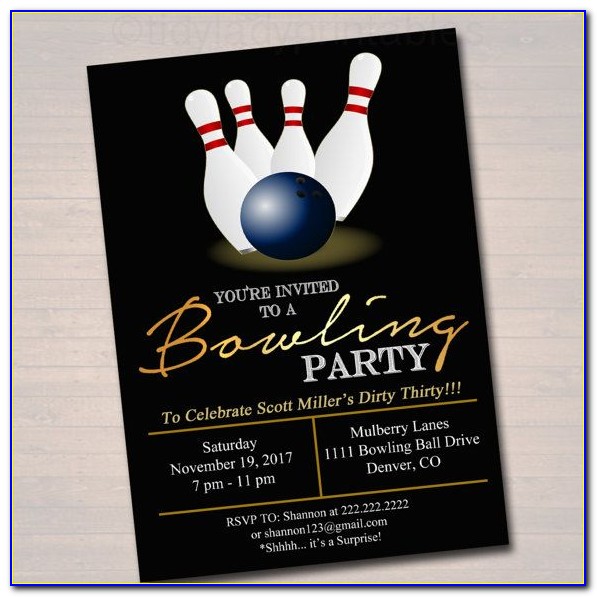 Free Christmas Bowling Party Invitations