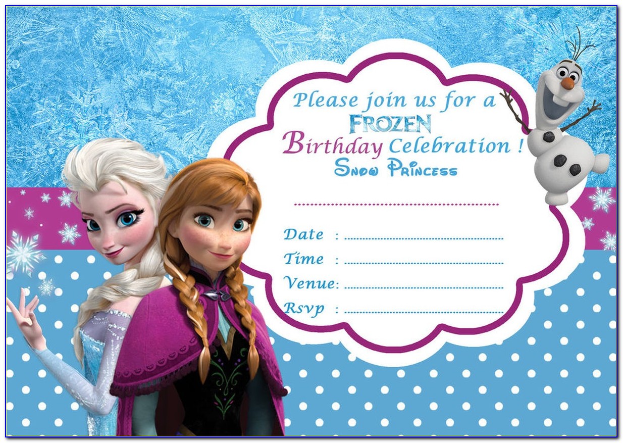 Free Downloadable Frozen Birthday Invitations