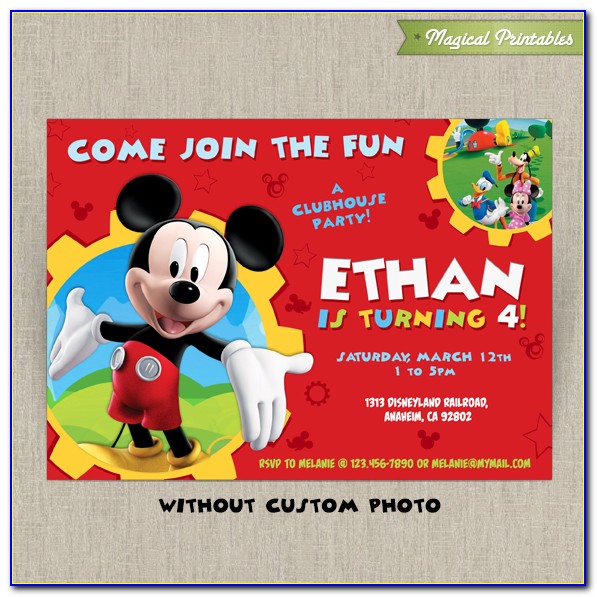 Free Editable Mickey Mouse 1st Birthday Invitations