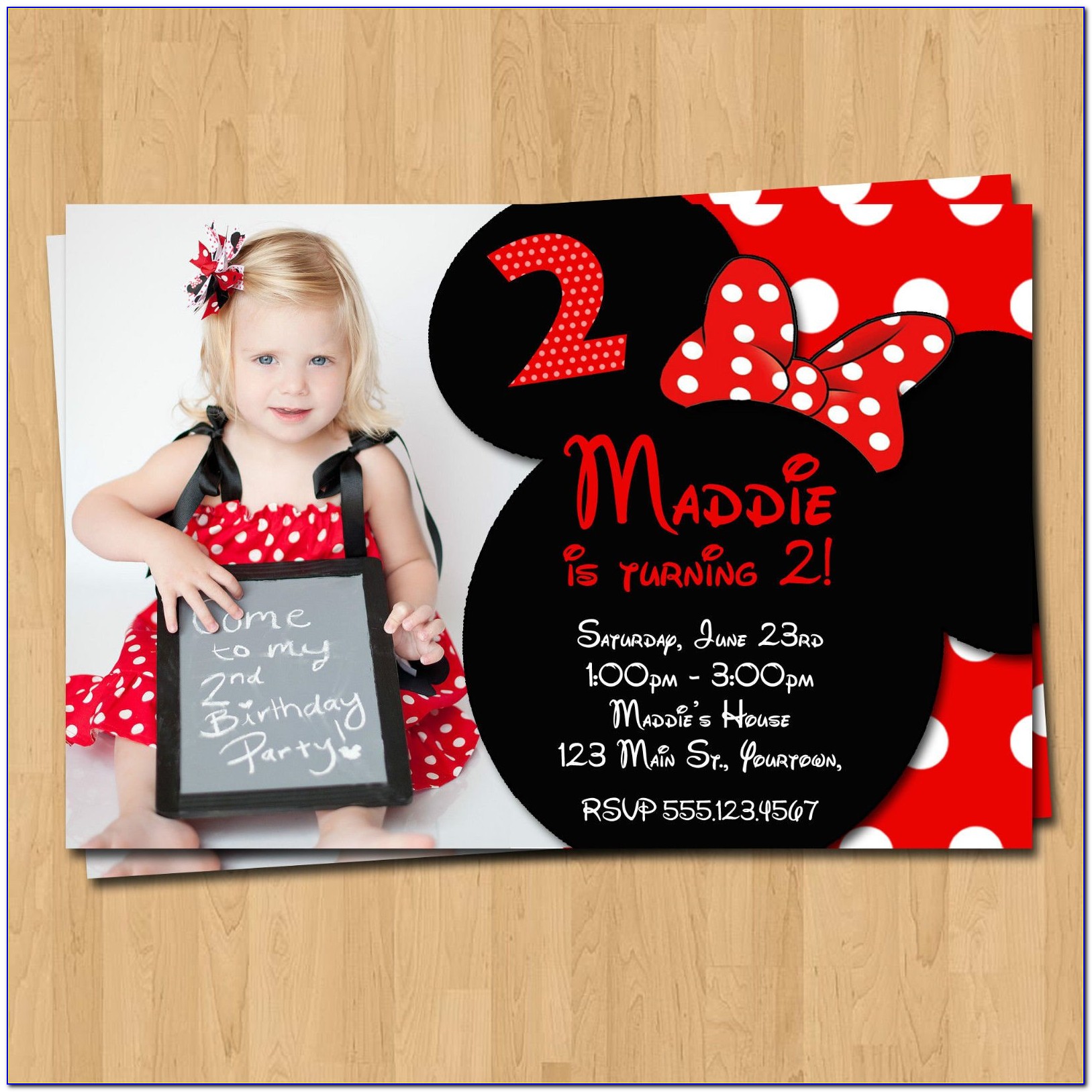 Free Editable Red Minnie Mouse Invitations