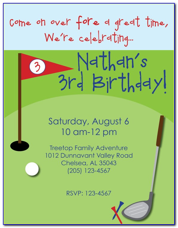 Free Golf Birthday Invitations