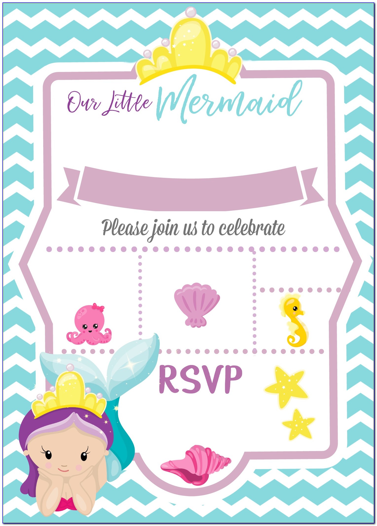 Free Mermaid Baby Shower Invitations