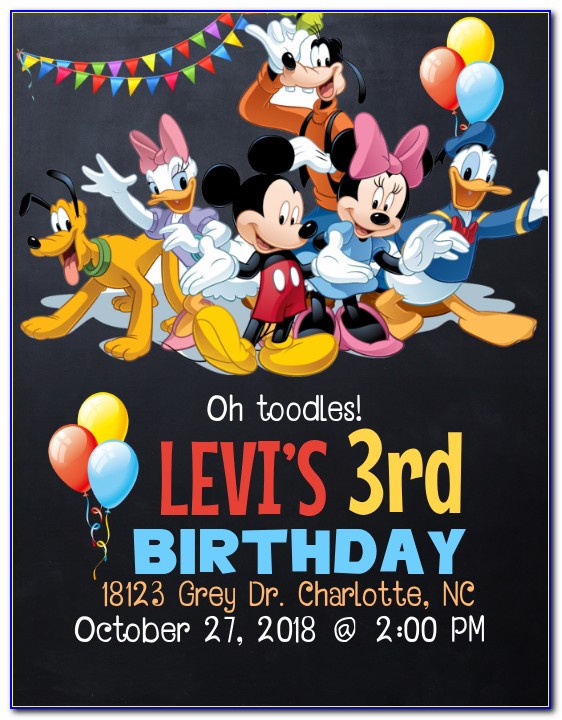 Free Personalized Mickey Mouse Clubhouse Birthday Invitations