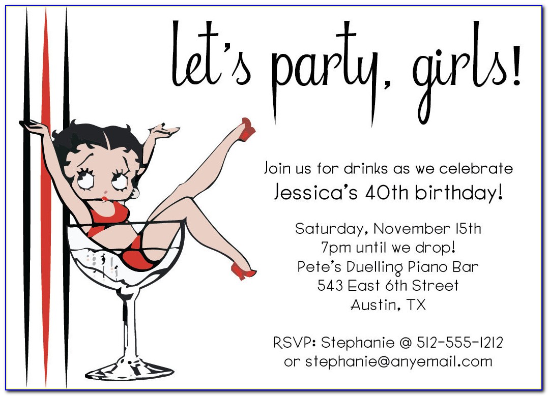 Free Printable Betty Boop Birthday Invitations