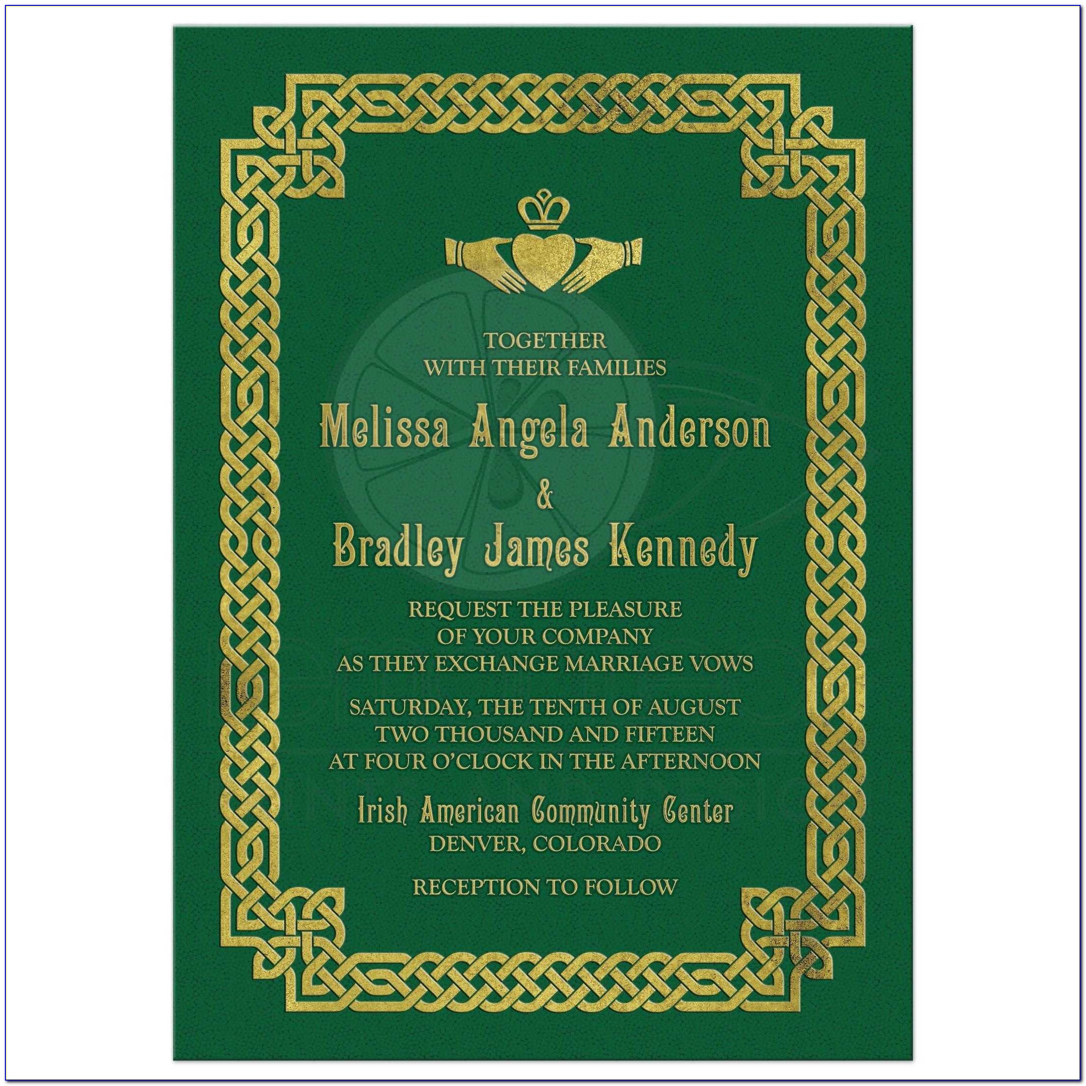 Free Printable Celtic Wedding Invitations