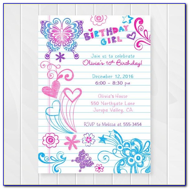 Free Printable Girl Birthday Party Invitations