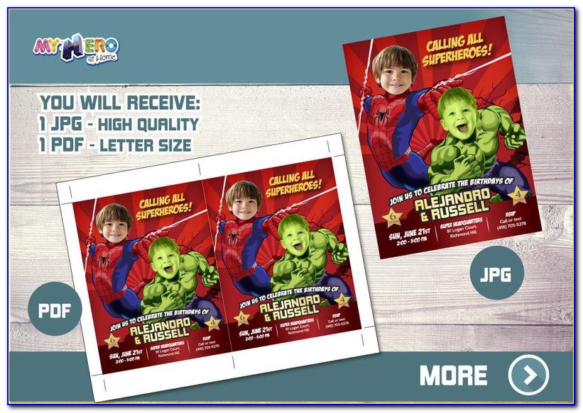 Free Printable Incredible Hulk Birthday Invitations