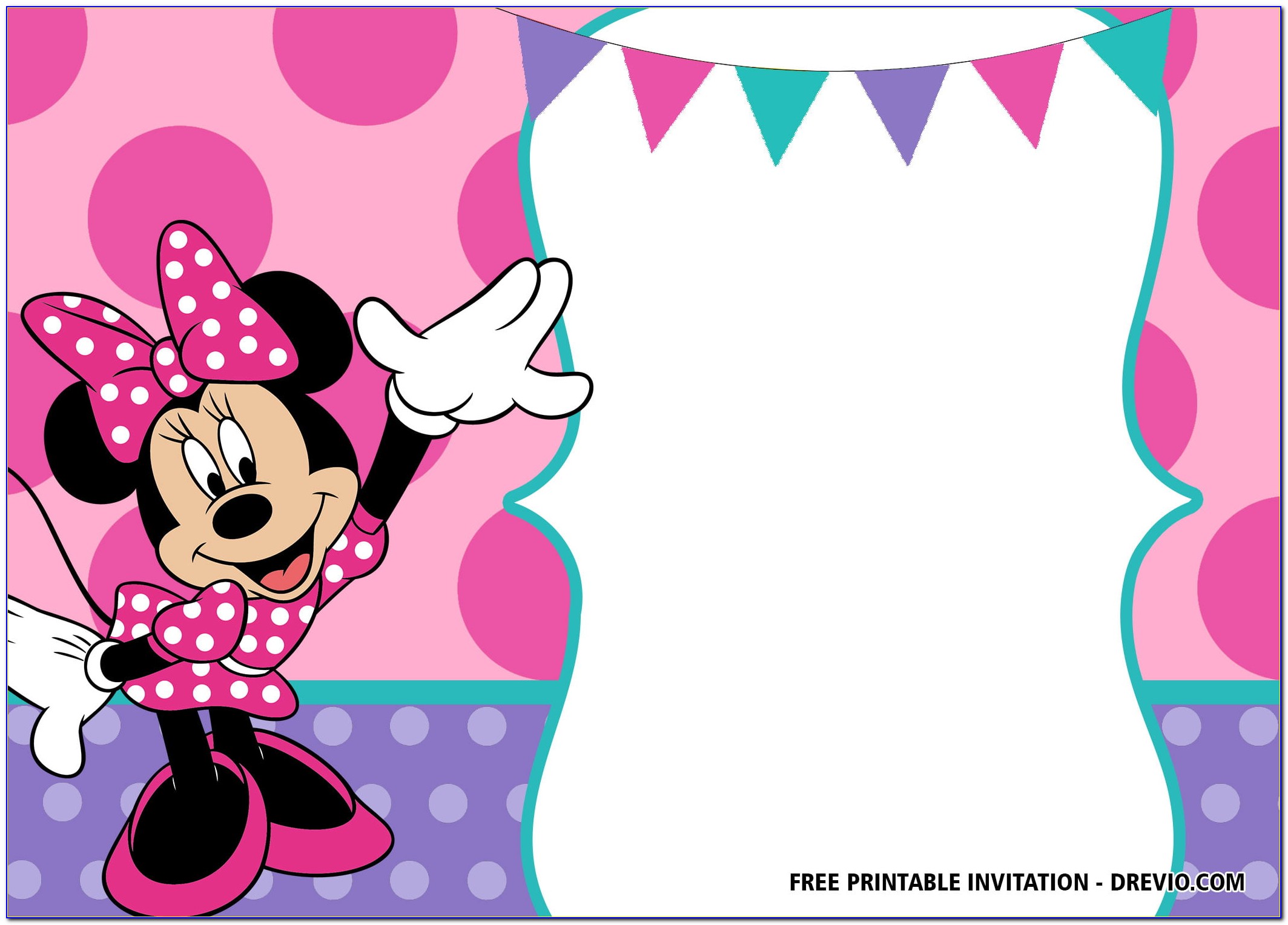 Free Printable Minnie Mouse Birthday Invitations