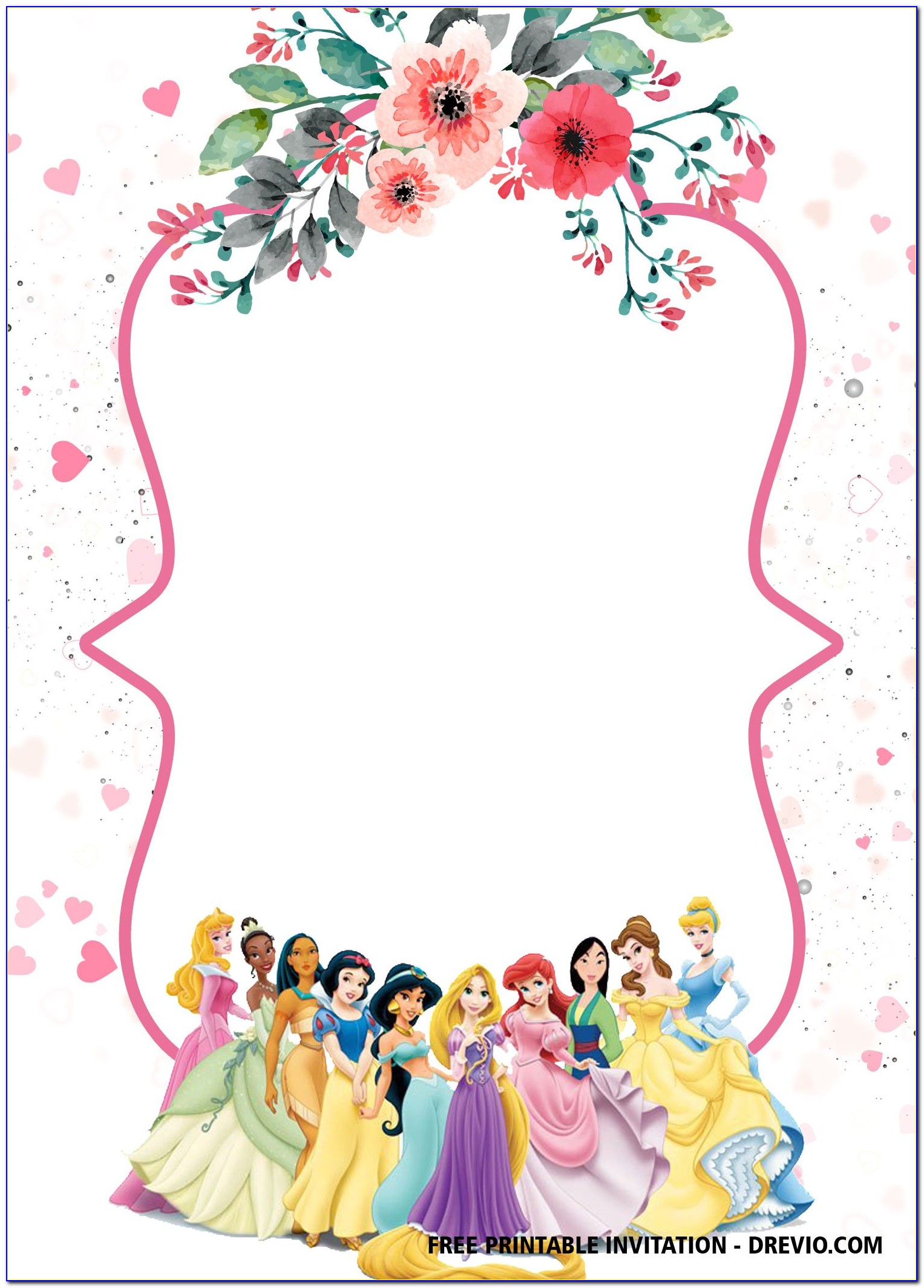 Free Printable Princess Themed Birthday Invitations