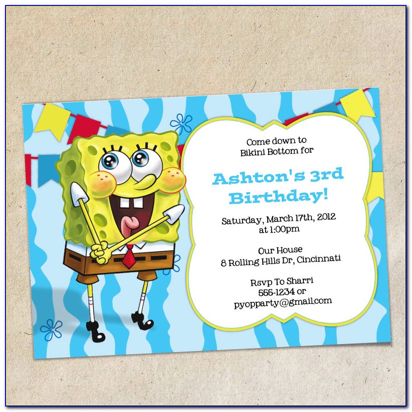 Free Printable Spongebob Birthday Invitations