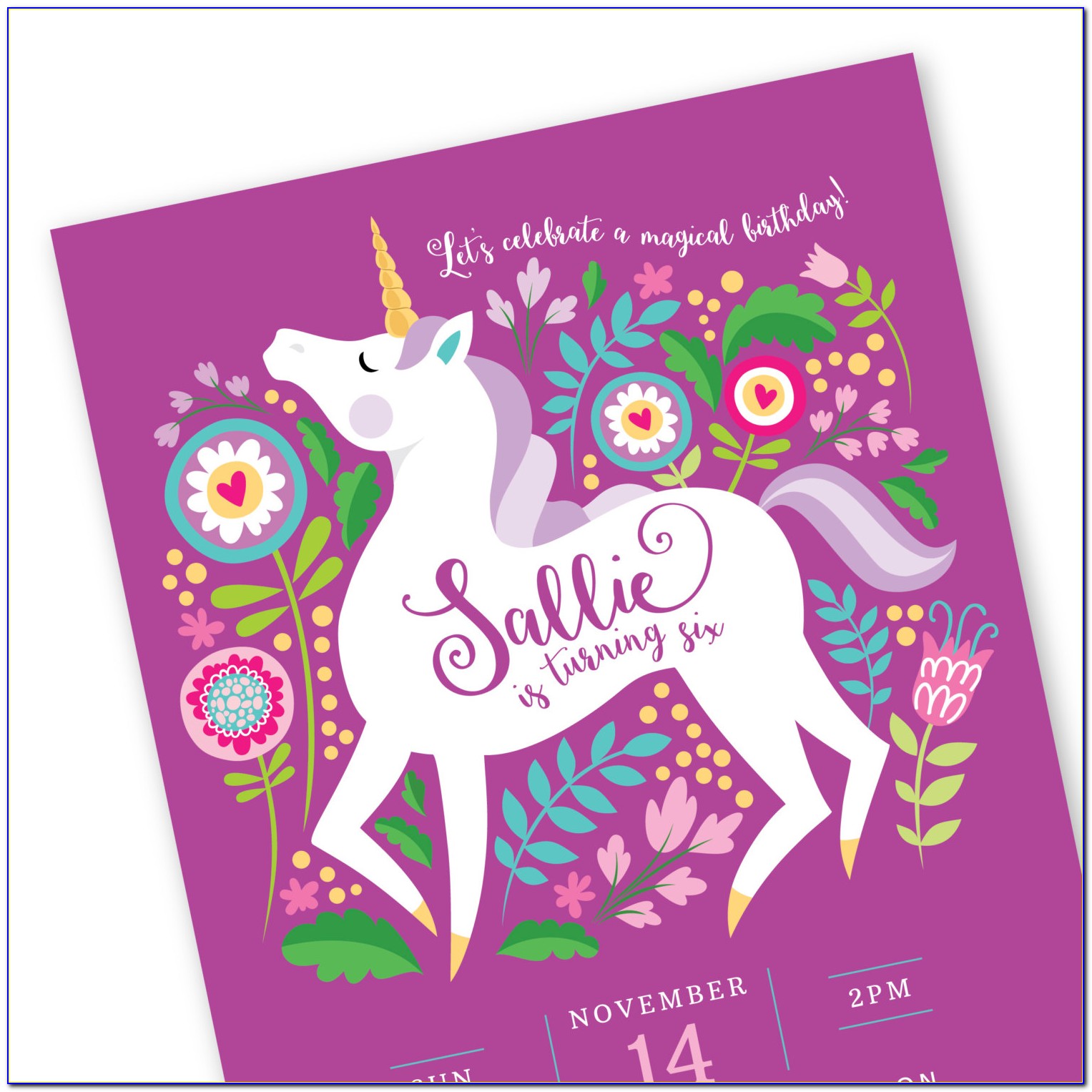 Free Printable Unicorn Birthday Invitation Templates