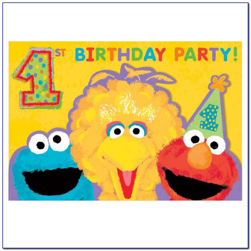 Free Sesame Street 1st Birthday Invitations