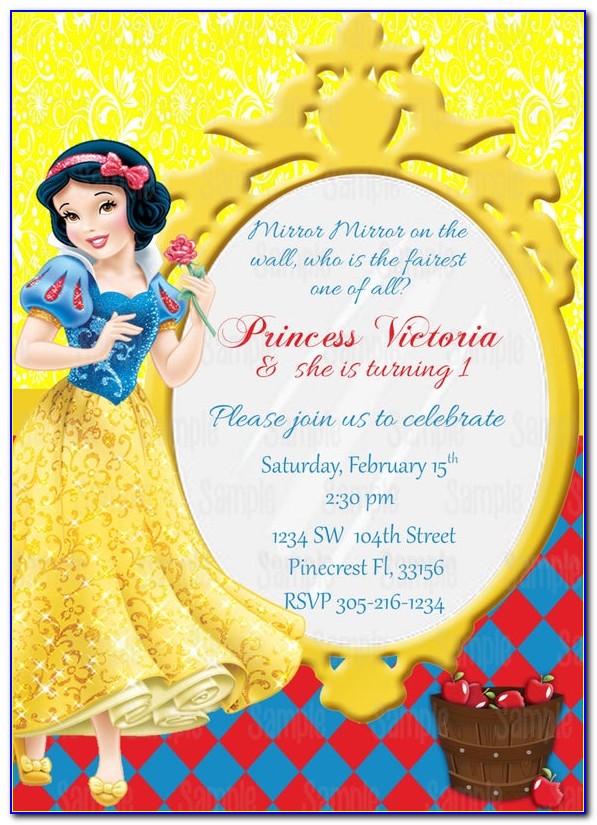 Free Snow White Birthday Invitation Templates