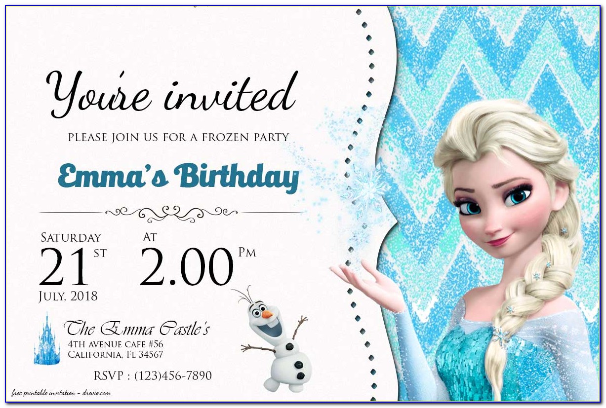 Frozen Birthday Invitations With Photo
