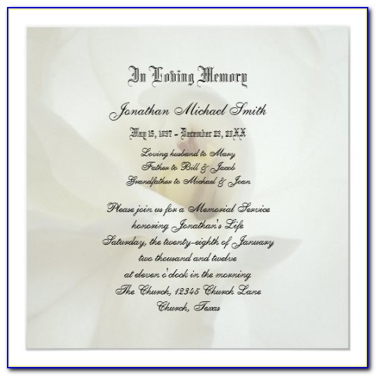 Funeral Service Invitation Wording