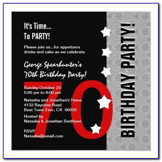 Funny 70th Birthday Party Invitations