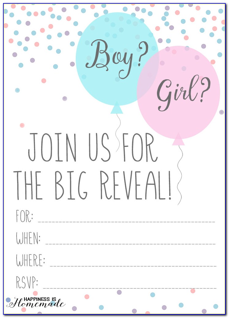 Gender Reveal Invitations Free Throws Or Pink Bows