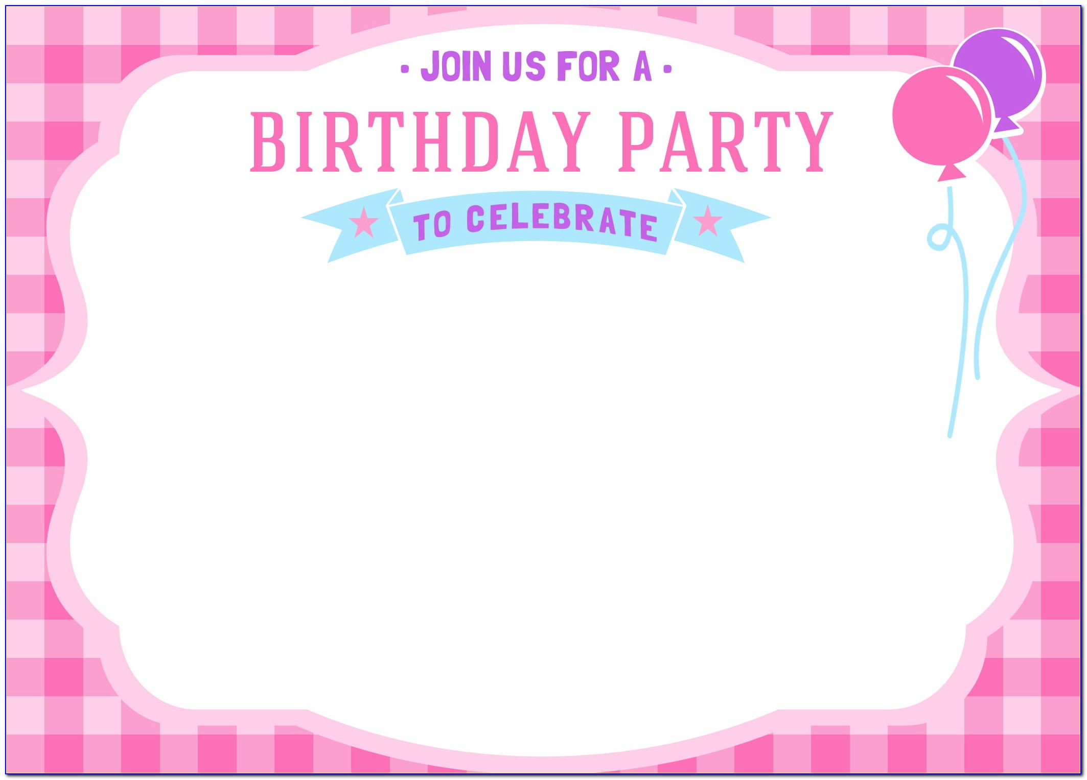 Girl Birthday Invitations Walmart