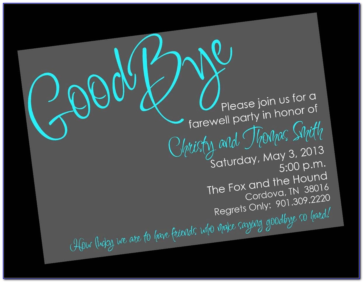 Going Away Invitations Free