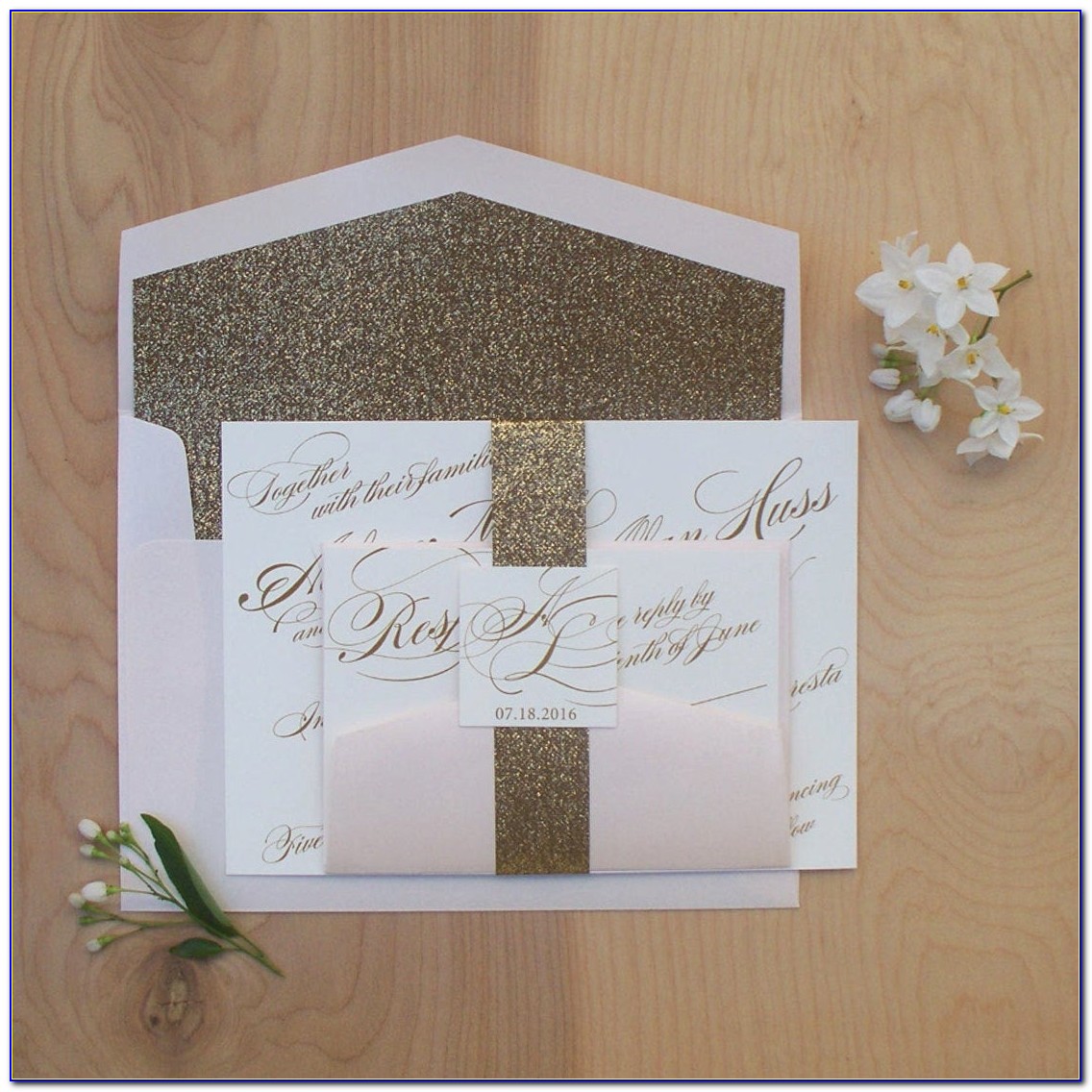 Gold Belly Band Invitation