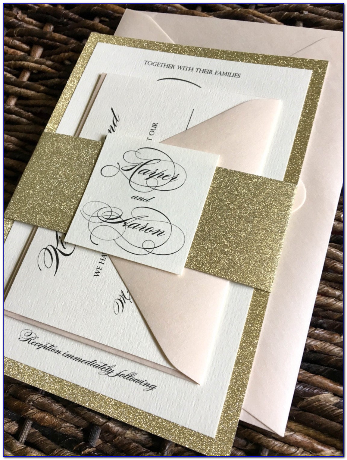 Gold Belly Bands For Invitations