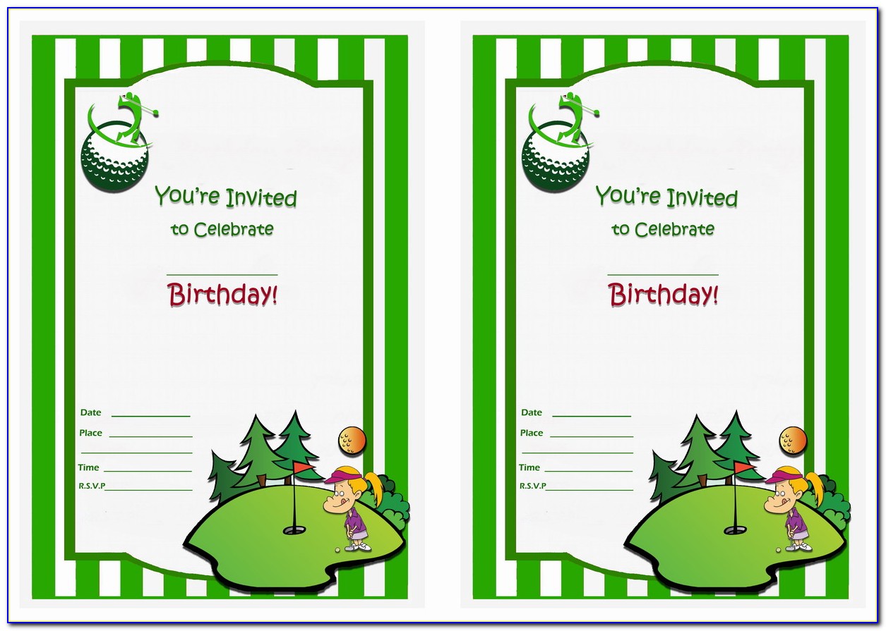 Golf Birthday Invitations Printable