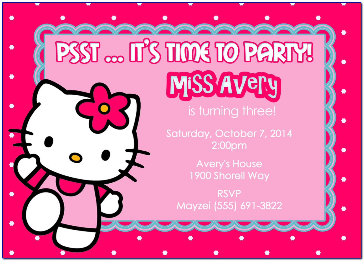 Hello Kitty Invitation Blank Layout