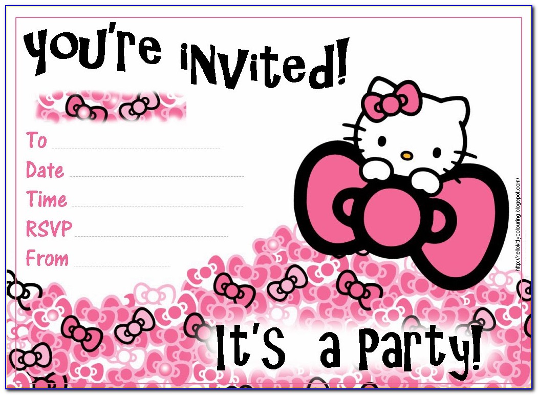 Hello Kitty Invitation Card Design