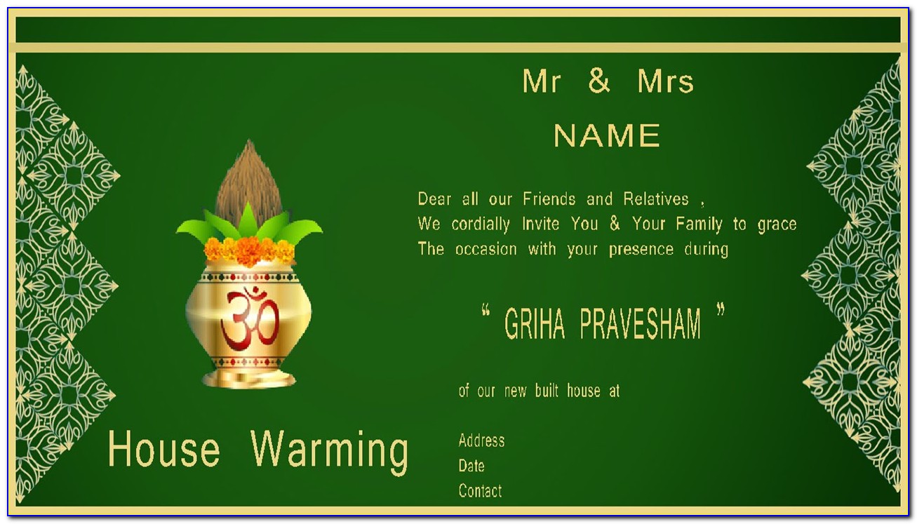 House Warming Invitation Message India