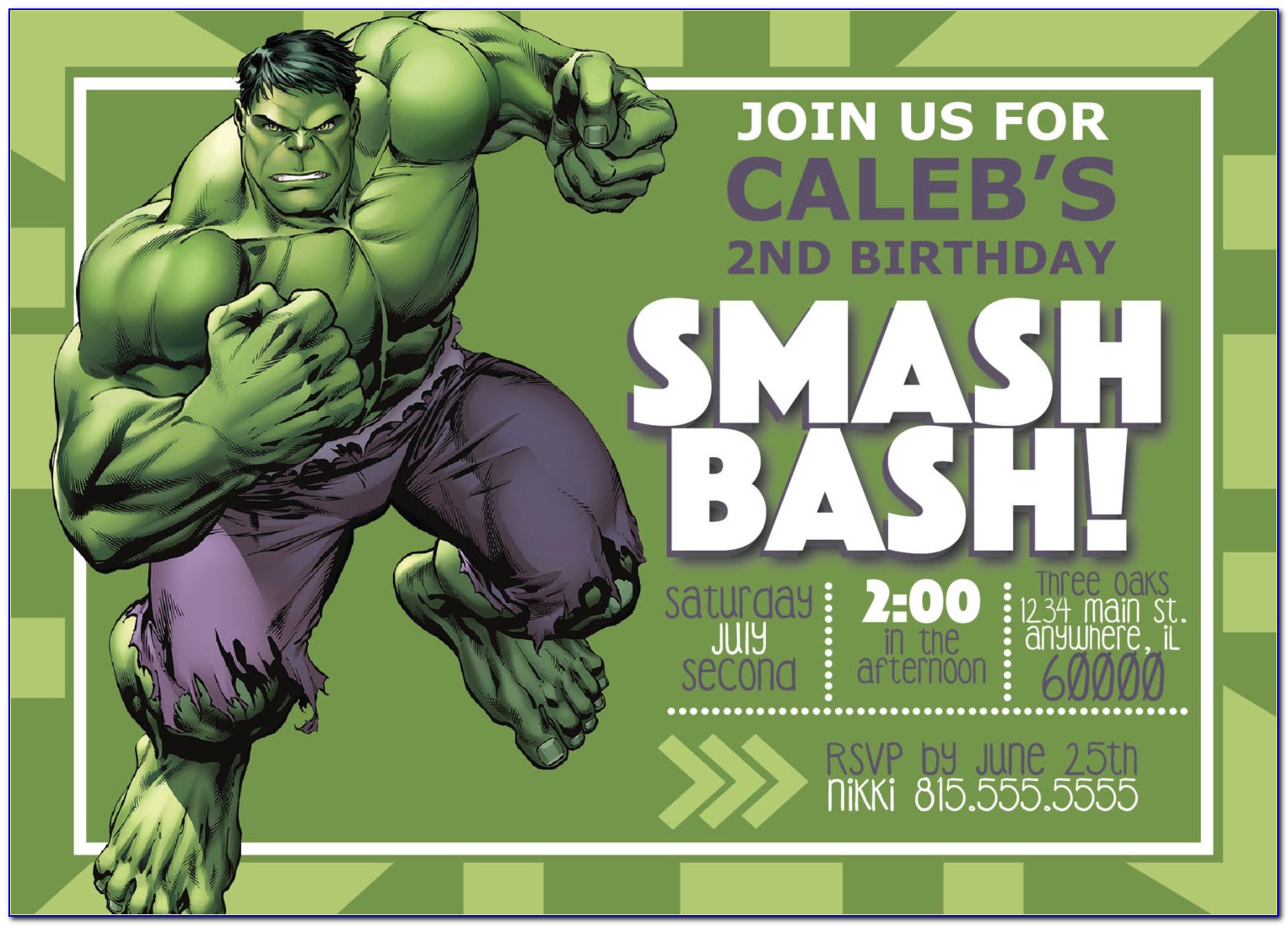 Hulk Birthday Invitations Printable Free