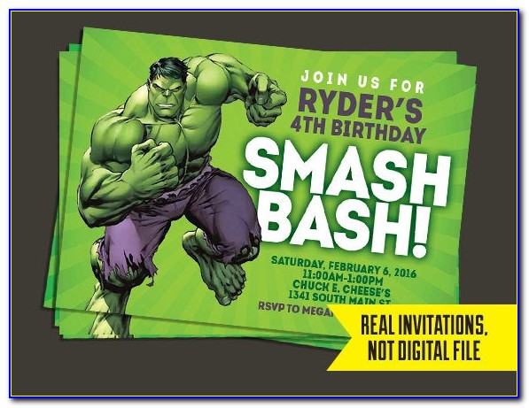 Hulk Birthday Party Invitations