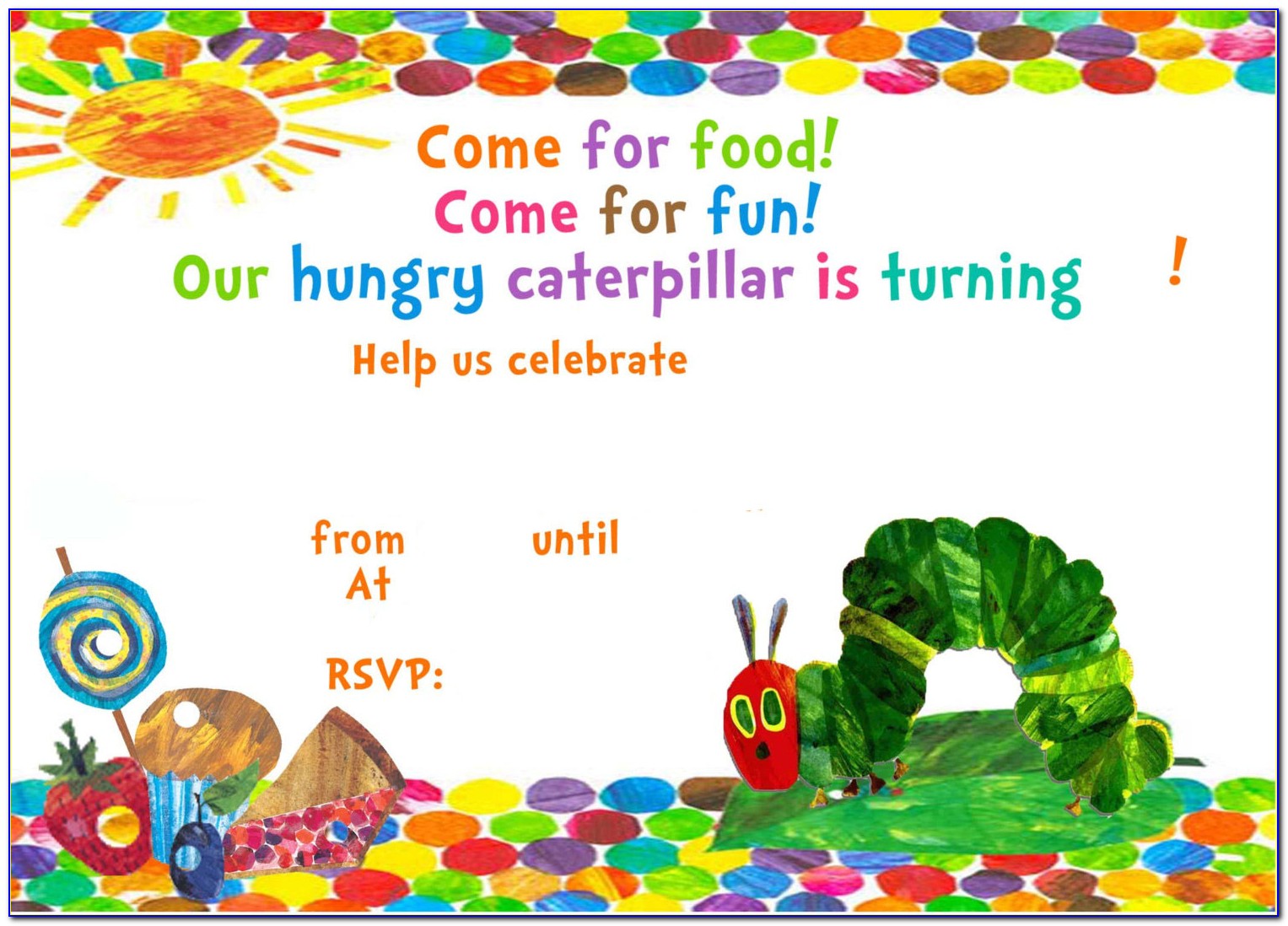 Hungry Caterpillar Invitations Free