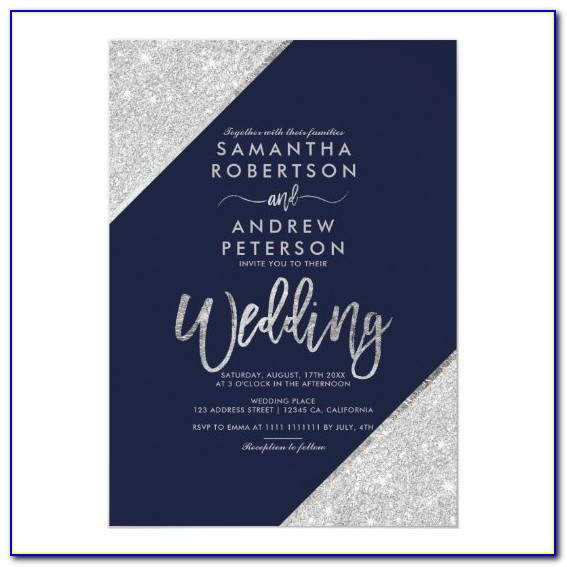 Ice Blue And Silver Wedding Invitations