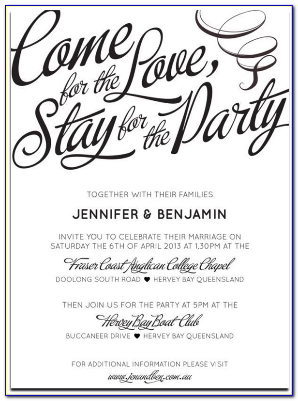 Informal Wedding Invitation Example