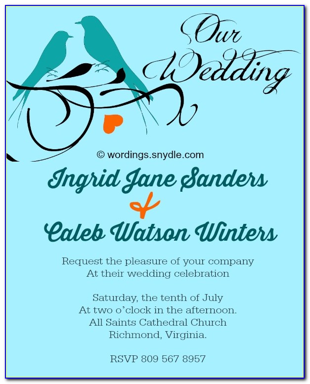 Informal Wedding Invitation Wording For Friends