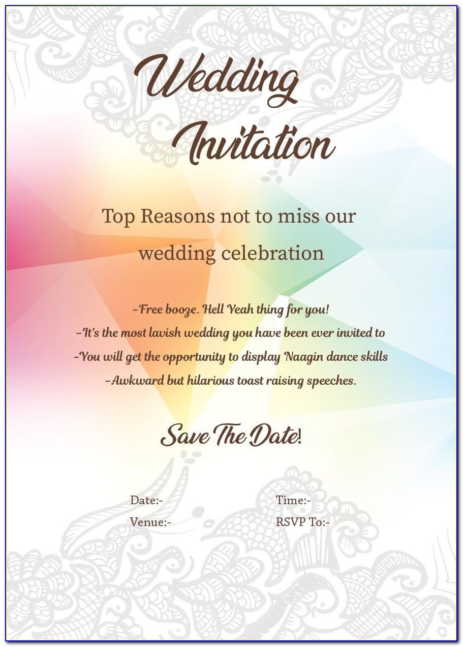 Informal Wedding Invites Wording Examples